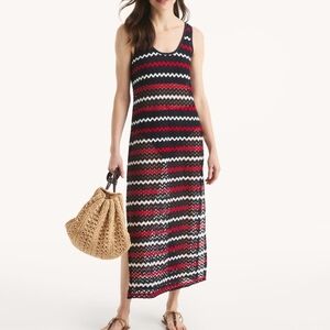 Nautica Black and Red Zigzag Swim Coverup